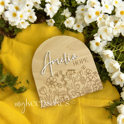 Arched Garden Birth Announcement | Personalised