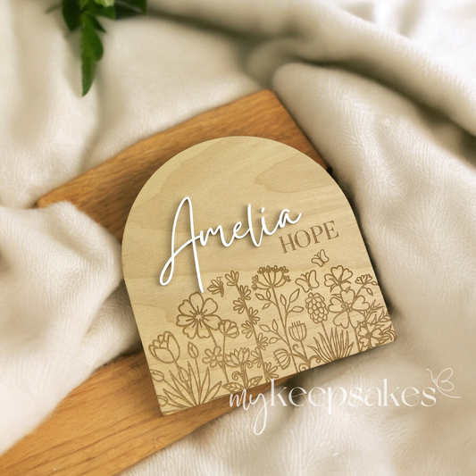 Arched Garden Birth Announcement | Personalised