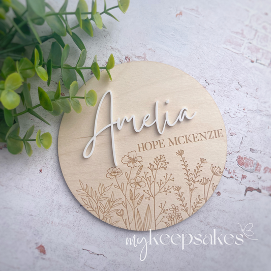 Wildflower Birth Announcement | Personalised