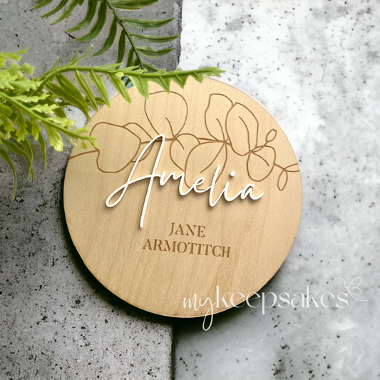 Foliage Birth Announcement | Personalised