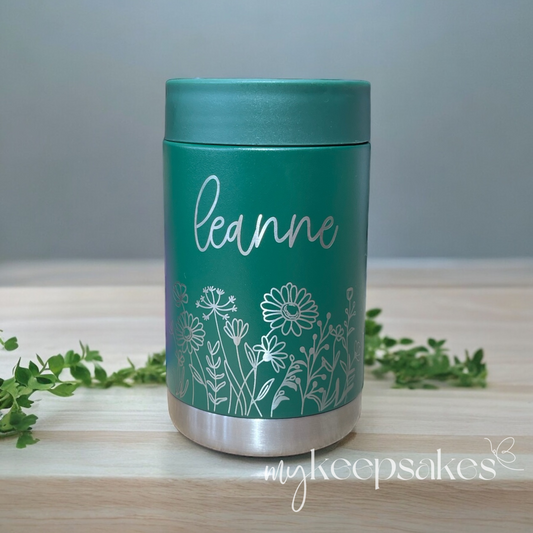 Wildflower Engraved Can Cooler