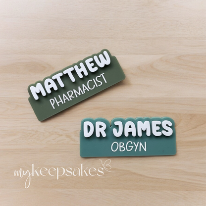 Personalised Occupation Badge | Chunky Font