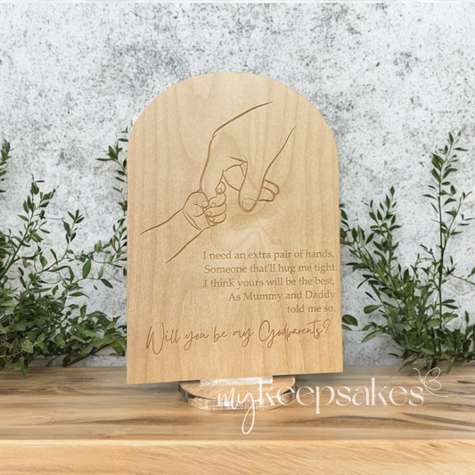 Hand Holding Baby's Hand - Personalised Plaque